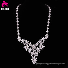 Luxury Flower White Gold Filled Necklace for Wedding